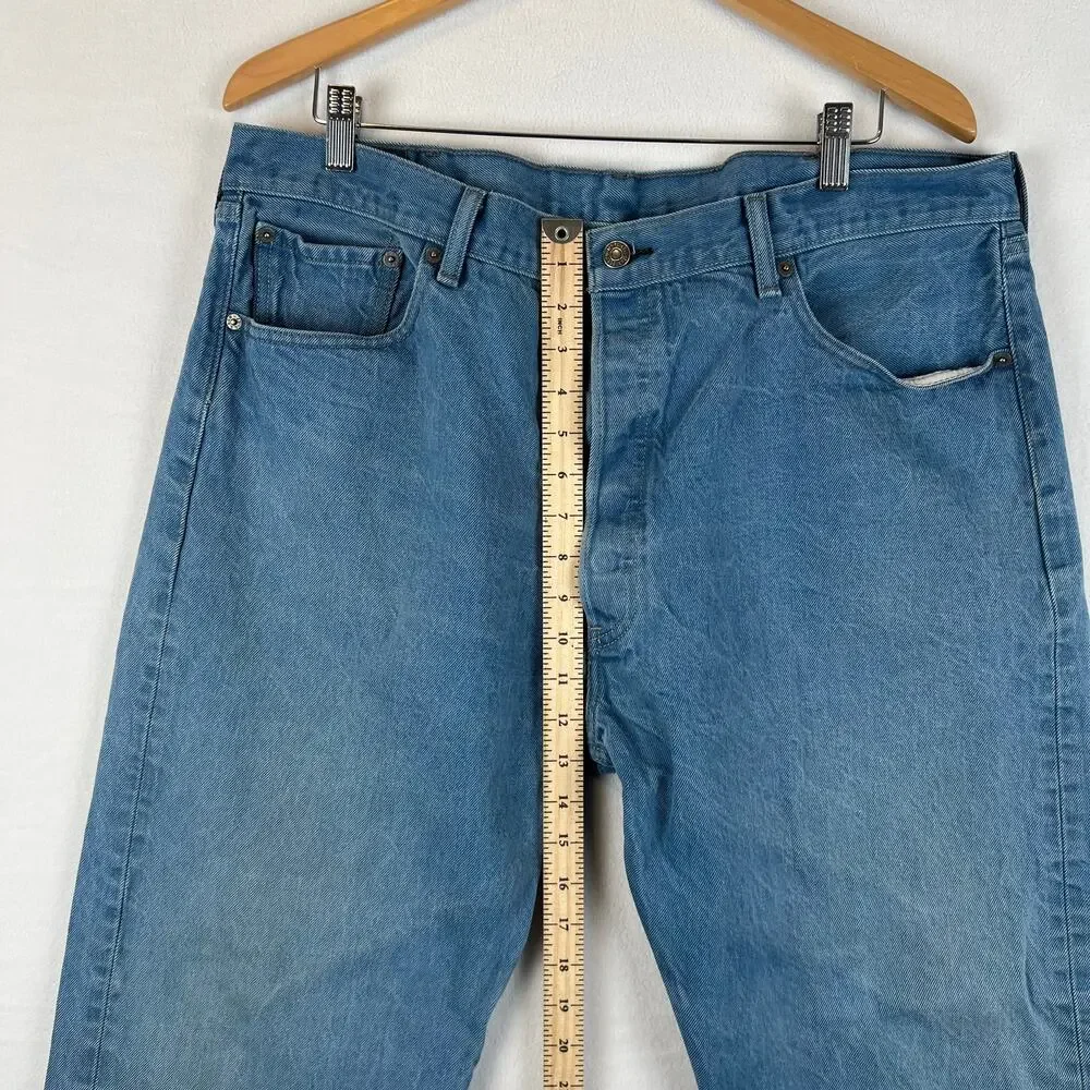 Levis 501 XX Jeans Mens 42x30 Blue Straight Button Fly Medium Wash (38x27) Denim